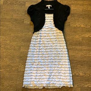 Girls black and white dress